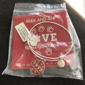 Paw print Alex and ani silver bangle